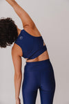 Damen Yoga Bustier aus Econyl nachhaltig blau - Besonnen