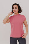 T-Shirt Damen Basic high neck nachhaltig altrosa - Besonnen